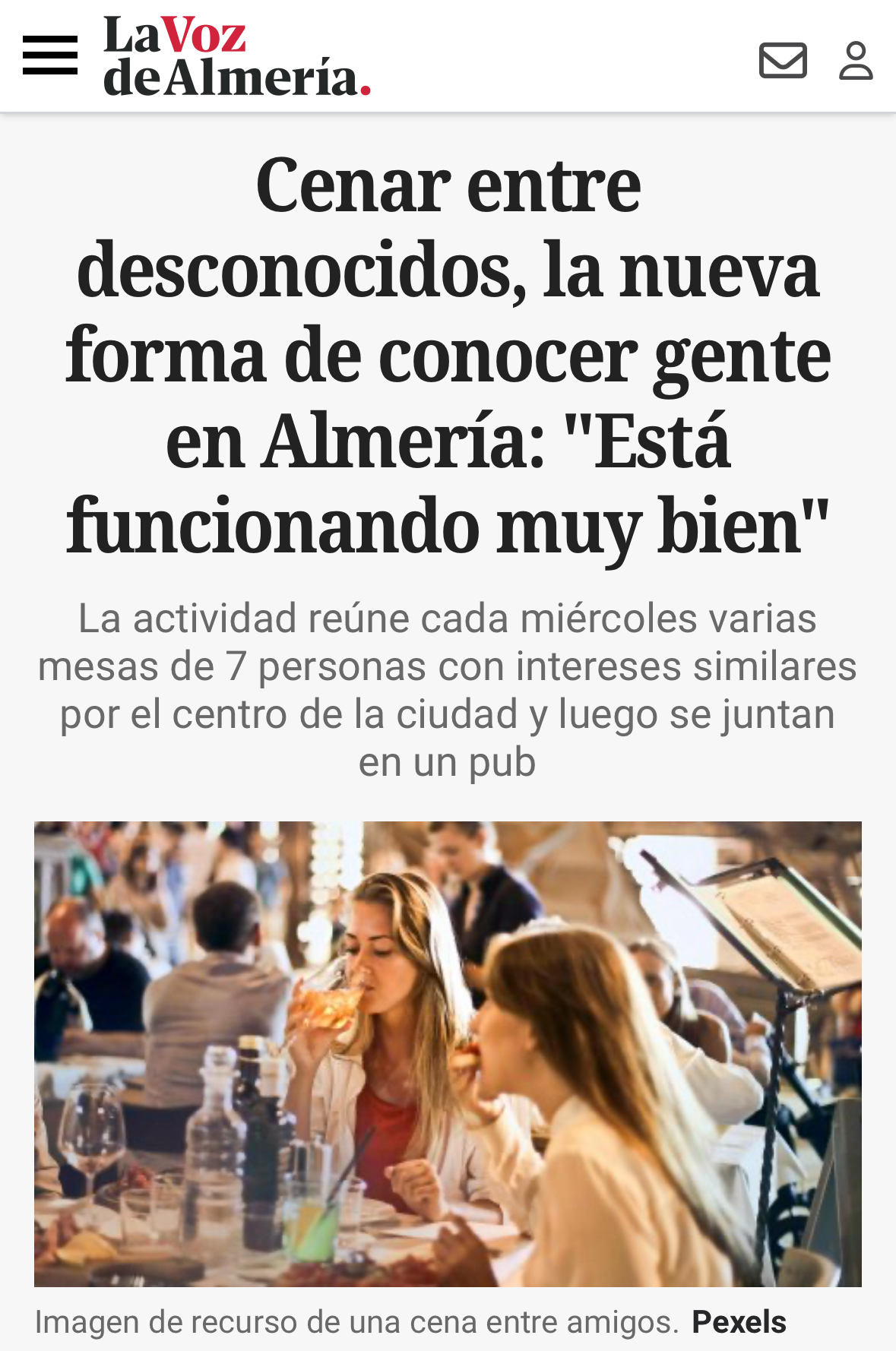 dinner club la voz de Almería